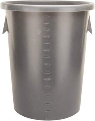 Bayhead Products - 40 Gal Gray Round Trash Can - Polyethylene, 29" High - Makers Industrial Supply