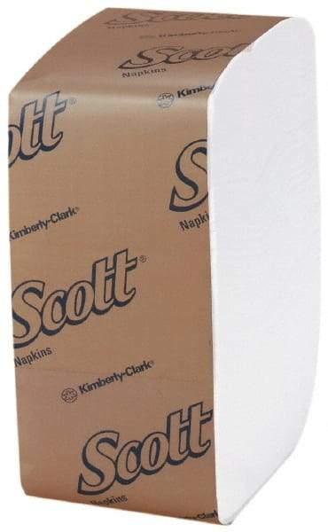 Scott - 12" Long x 13" Wide, Mini Fold Dispenser Dinner Paper Napkins - 1 Ply, White - Makers Industrial Supply