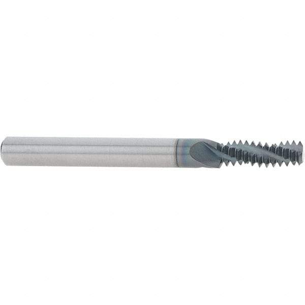 Scientific Cutting Tools - 5/16-18 UNC, 0.235" Cutting Diam, 3 Flute, Solid Carbide Helical Flute Thread Mill - Internal/External Thread, 0.689" LOC, 2-1/2" OAL, 1/4" Shank Diam - Makers Industrial Supply