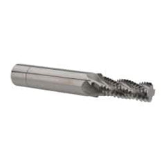 Scientific Cutting Tools - 1/2-13 UNC, 0.4" Cutting Diam, 4 Flute, Solid Carbide Helical Flute Thread Mill - Internal/External Thread, 1.108" LOC, 3-1/2" OAL, 1/2" Shank Diam - Makers Industrial Supply