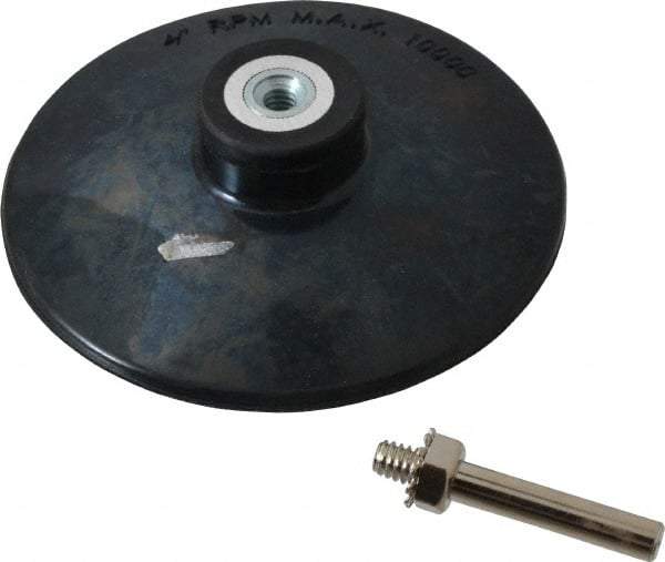 Value Collection - 4" Diam Quick-Change Type R Disc Backing Pad - 1/4" Shank Diam, Medium Density, 10,000 RPM - Makers Industrial Supply