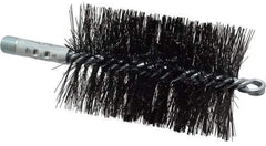 Schaefer Brush - 4-1/2" Brush Length, 3" Diam, Double Stem, Double Spiral Tube Brush - 7-1/2" Long, Tempered Steel Wire, 1/4" NPT Male Connection - Makers Industrial Supply