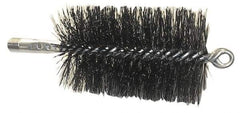 Schaefer Brush - 4-1/2" Brush Length, 5-1/2" Diam, Double Stem, Double Spiral Tube Brush - 7-1/2" Long, Tempered Steel Wire, 1/4" NPT Male Connection - Makers Industrial Supply