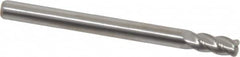 Accupro - 1/8", 4 Flute, Single End, Solid Carbide, 0.03" Corner Radius End Mill - 1-1/2" OAL, 40° Helix, Right Hand Flute, 1/4" LOC, Right Hand Cut - Makers Industrial Supply