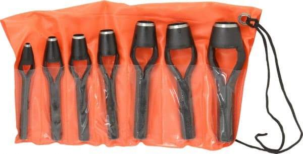 Value Collection - 7 Piece, 3/16 to 15/16", Arch Punch Set - Comes in Vinyl Roll - Makers Industrial Supply