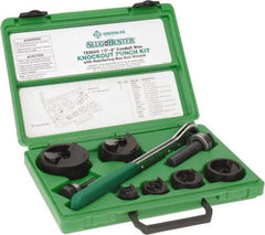 Greenlee - 16 Piece, 2" Punch Hole Diam, Manual Knockout Set - Round Punch, 10 Gage Mild Steel - Makers Industrial Supply