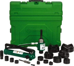 Greenlee - 20 Piece, 4" Punch Hole Diam, Hydraulic Knockout Set - Round Punch, 10 Gage Mild Steel - Makers Industrial Supply