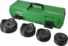 Greenlee - 9 Piece, 4" Punch Hole Diam, Hydraulic Standard Punch Kit - Round Punch, 10 Gage Mild Steel - Makers Industrial Supply