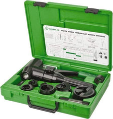 Greenlee - 9 Piece, 2" Punch Hole Diam, Hydraulic Punch Driver Kit - Round Punch, 10 Gage Mild Steel - Makers Industrial Supply