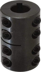 Climax Metal Products - 20mm Inside x 42mm Outside Diam, Metric Two Piece Clamping Rigid Coupling with Keyway - 65mm Long x 6mm Keyway Width x 2.8mm Keyway Depth - Makers Industrial Supply