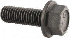 Value Collection - 1/2-13 UNC, 1-1/2" Length Under Head, Hex Drive Flange Bolt - 1-1/2" Thread Length, Grade 8 Alloy Steel, Smooth Flange, Phosphate & Oil Finish - Makers Industrial Supply