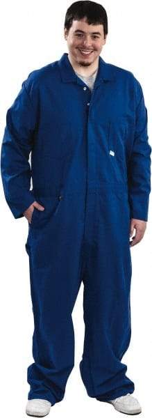 Stanco Safety Products - Size L, Royal Blue, Zipper, Arc Protection Coverall - 42 to 44" Chest, Indura, 7 Pockets, Elastic Waistband, Full Action Back, 2-Way Concealed Zipper - Makers Industrial Supply