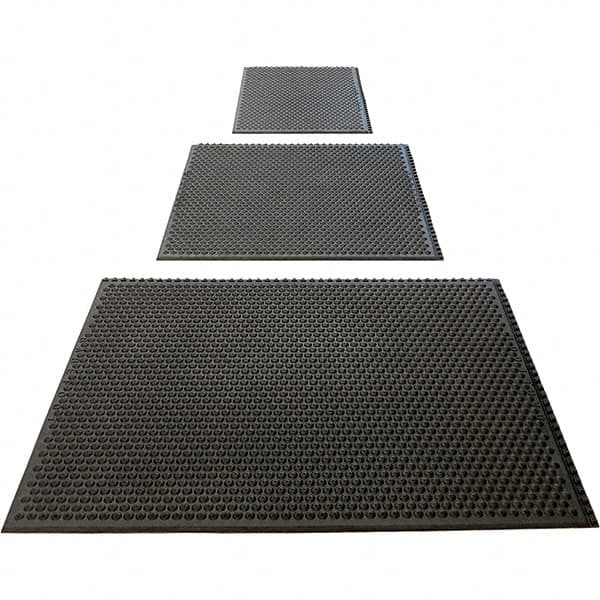 Barefoot - 3' Long x 4' Wide, Dry/Wet Environment, Anti-Fatigue Matting - Black, Nitrile Rubber with Nitrile Rubber Base - Makers Industrial Supply