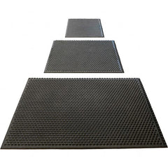 Barefoot - 3' Long x 3' Wide, Dry/Wet Environment, Anti-Fatigue Matting - Black, Nitrile Rubber with Nitrile Rubber Base - Makers Industrial Supply