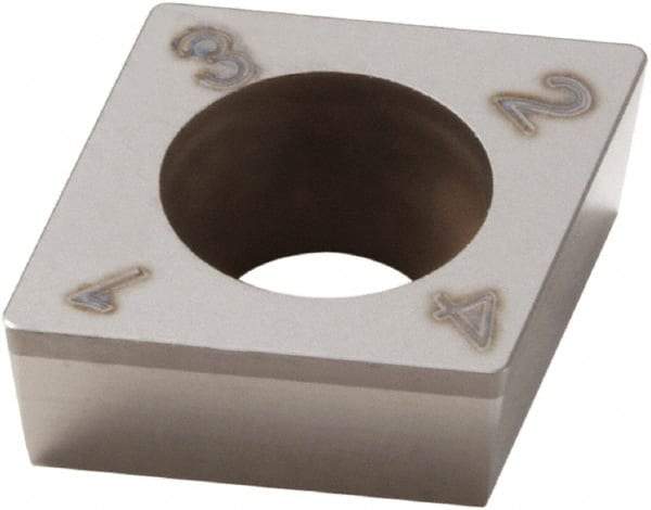 Seco - CCGW32.51 Grade CBN200 PCBN Turning Insert - Uncoated, 80° Diamond, 3/8" Inscr Circle, 5/32" Thick, 1/64" Corner Radius - Makers Industrial Supply