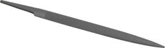 Grobet - 6" Standard Precision Swiss Pattern Half Round File - Double Cut, 19/32" Width Diam x 3/16" Thick, With Tang - Makers Industrial Supply