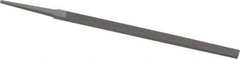 Grobet - 6" Standard Precision Swiss Pattern Narrow Pillar File - Double Cut, 3/8" Width Diam x 5/32" Thick, With Tang - Makers Industrial Supply