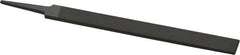 Grobet - 8" Standard Precision Swiss Pattern Hand File - Double Cut, 29/32" Width Diam x 3/16" Thick, With Tang - Makers Industrial Supply