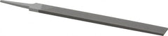 Grobet - 10" Standard Precision Swiss Pattern Hand File - Double Cut, 1" Width Diam x 1/4" Thick, With Tang - Makers Industrial Supply