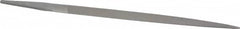 Grobet - 6" Standard Precision Swiss Pattern Pippin File - Double Cut, 25/64" Width Diam x 9/64" Thick, With Tang - Makers Industrial Supply