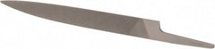 Grobet - 8" Standard Precision Swiss Pattern Knife File - Double Cut, 7/8" Width Diam x 13/64" Thick, With Tang - Makers Industrial Supply