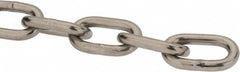 Value Collection - 3/16" Welded Stainless Steel Chain - 1,200 Lb Capacity, Grade 30, Cut to Length, Stainless Steel, Bright Finish - Makers Industrial Supply