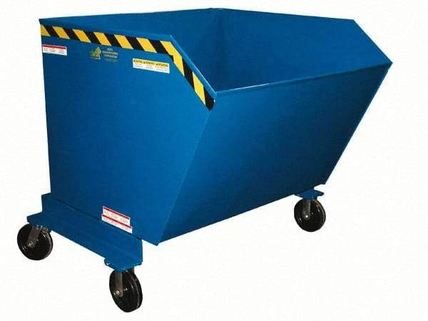 Vestil - 2,000 Lb Load Capacity, 1.0 Cu Yd, Steel Dump Hopper - 58-13/16" Wide x 52-7/8" Long x 37-3/8" High, Blue - Makers Industrial Supply