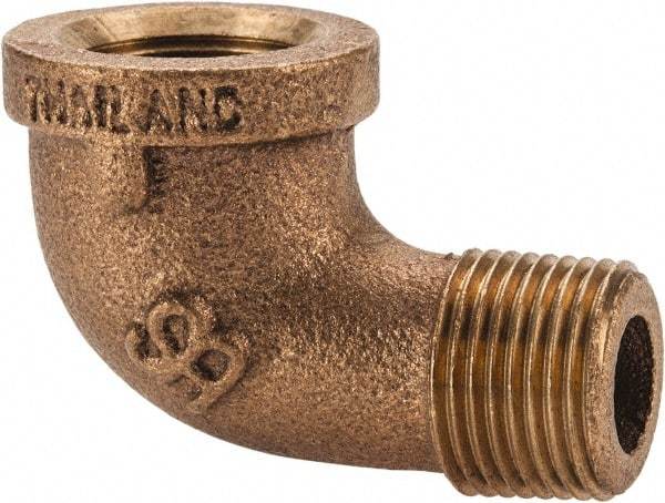 Merit Brass - Class 125, 3/8" Internal Pipe, Brass 90° Street Elbow - FBSPT x MBSPT - Makers Industrial Supply