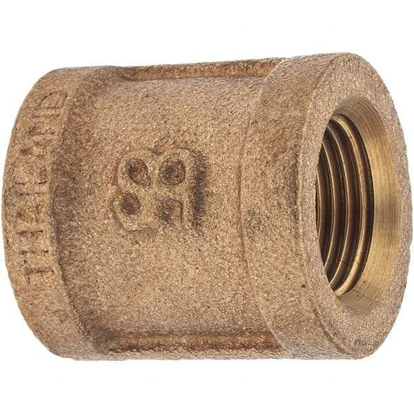 Merit Brass - Class 125, 3/8" Internal Pipe, Brass Coupling - FBSPT x FBSPT - Makers Industrial Supply