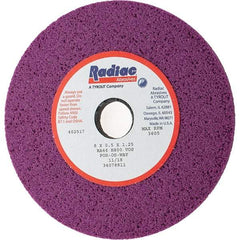 Radiac Abrasives - 8" Diam x 1-1/4" Hole x 1/2" Thick, H Hardness, 46 Grit Surface Grinding Wheel - Aluminum Oxide, Type 1, Coarse Grade, 3,600 Max RPM, Vitrified Bond, No Recess - Makers Industrial Supply