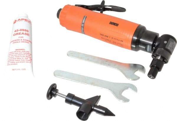 Dotco - 1/4" Collet, Angle Handle, Air Angle Die Grinder - 18,000 RPM, Rear Exhaust, 38 CFM, 0.9 hp, 90 psi, 1/4" Inlet - Makers Industrial Supply