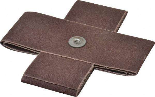 Made in USA - 120 Grit, Fine Grade, Aluminum Oxide Cross Pad - 5" Long x 2" Wide x 2" Thick, Cloth Backed, X Backing Weight, 8 Ply, 7,500 Max RPM - Makers Industrial Supply