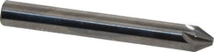 Made in USA - 1/4" Head Diam, 1/4" Shank Diam, 6 Flute 60° Solid Carbide Countersink - Bright Finish, 2" OAL, 0.078" Nose Diam, Single End, Straight Shank, Right Hand Cut - Makers Industrial Supply