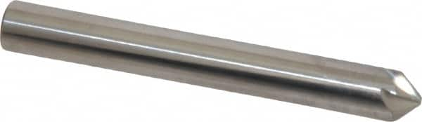 Made in USA - 1/4" Head Diam, 1/4" Shank Diam, 6 Flute 90° Solid Carbide Countersink - Bright Finish, 2" OAL, 0.046" Nose Diam, Single End, Straight Shank, Right Hand Cut - Makers Industrial Supply