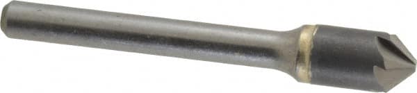 Made in USA - 3/8" Head Diam, 1/4" Shank Diam, 6 Flute 90° Solid Carbide Countersink - Makers Industrial Supply