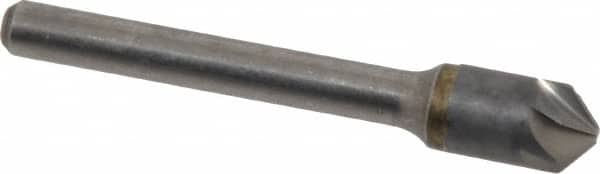 Made in USA - 3/8" Head Diam, 1/4" Shank Diam, 6 Flute 100° Solid Carbide Countersink - Makers Industrial Supply