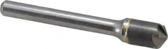 Made in USA - 3/8" Head Diam, 1/4" Shank Diam, 6 Flute 120° Solid Carbide Countersink - Bright Finish, 2-1/2" OAL, 0.062" Nose Diam, Single End, Straight Shank, Right Hand Cut - Makers Industrial Supply