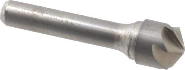 Made in USA - 5/8" Head Diam, 3/8" Shank Diam, 6 Flute 120° Solid Carbide Countersink - Bright Finish, 2-5/8" OAL, 0.109" Nose Diam, Single End, Straight Shank, Right Hand Cut - Makers Industrial Supply