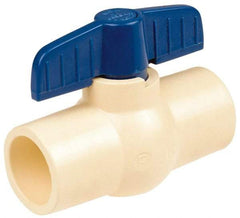 NIBCO - 3" Pipe, Standard Port, PVC Miniature Ball Valve - 1 Piece, Inline - One Way Flow, FNPT x FNPT Ends, Tee Handle, 150 WOG - Makers Industrial Supply