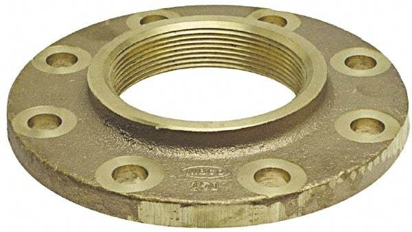 NIBCO - 3" Pipe, 7-1/2" OD, Cast Copper Threaded Companion Pipe Flange - 150 psi, F End Connection, 6" Across Bolt Hole Centers - Makers Industrial Supply