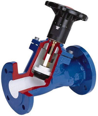 NIBCO - 6" Pipe, Flanged End Connections, Y Pattern Calibrated Balance Valve - 480mm Long, 385mm High, 175 Max psi, Iron Body - Makers Industrial Supply