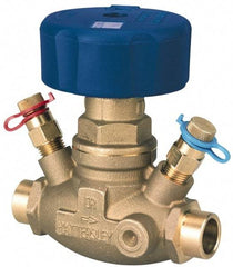 NIBCO - 1-1/2" Pipe, Solder End Connections, Straight Calibrated Balance Valve - 150mm Long, 112mm High, 240 Max psi, Brass Body - Makers Industrial Supply