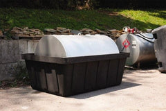 Eagle - 635 Gal Sump, 10,000 Lb Capacity, 1 Drum, Polyethylene Spill Deck or Pallet - 88" Long x 62" Wide x 33" High, Black, Horizontal, 1 Tank Drum Configuration - Makers Industrial Supply