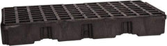 Eagle - 30 Gal Sump, 5,000 Lb Capacity, 2 Drum, Polyethylene Platform - 51-1/2" Long x 26-1/4" Wide x 6-1/2" High, Black, Low Profile, Vertical, Inline Drum Configuration - Makers Industrial Supply