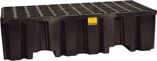 Eagle - 66 Gal Sump, 4,000 Lb Capacity, 2 Drum, Polyethylene Spill Deck or Pallet - 51" Long x 26-1/4" Wide x 13-3/4" High, Black, Liftable Fork, Vertical, 2 x 2 Drum Configuration - Makers Industrial Supply