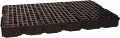 Eagle - 88 Gal Sump, 8,000 Lb Capacity, 6 Drum, Polyethylene Platform - 78.25" Long x 51-1/2" Wide x 6-1/2" High, Black, Drain Included, Low Profile, Vertical, 2 x 3 Drum Configuration - Makers Industrial Supply