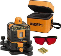 Johnson Level & Tool - 800' (Exterior) Measuring Range, 1/4" at 100' Accuracy, Manual-Leveling Rotary Laser - 150 to 300 RPM, 2 Beams, AA Battery Included - Makers Industrial Supply