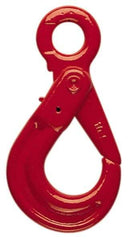 Pewag - 18,100 Lb Capacity, Chain Grade 80, Alloy Steel Eye Hook - 2.64" Hook Throat, 10" Reach, 1-31/32" Eye ID, 5/8" Chain Diam, Dacromet - Makers Industrial Supply