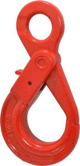 Pewag - 7,100 Lb Capacity, Chain Grade 80, Alloy Steel Eye Hook - 6-13/16" Reach, 1-3/8" Eye ID, 3/8" Chain Diam, Dacromet - Makers Industrial Supply