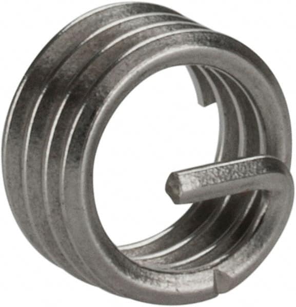 Heli-Coil - M3.5x0.60 Metric Coarse, 3.5mm OAL, Free Running Helical Insert - 3-3/4 Free Coils, Tanged, 304 Stainless Steel, Bright Finish, 1D Insert Length - Makers Industrial Supply